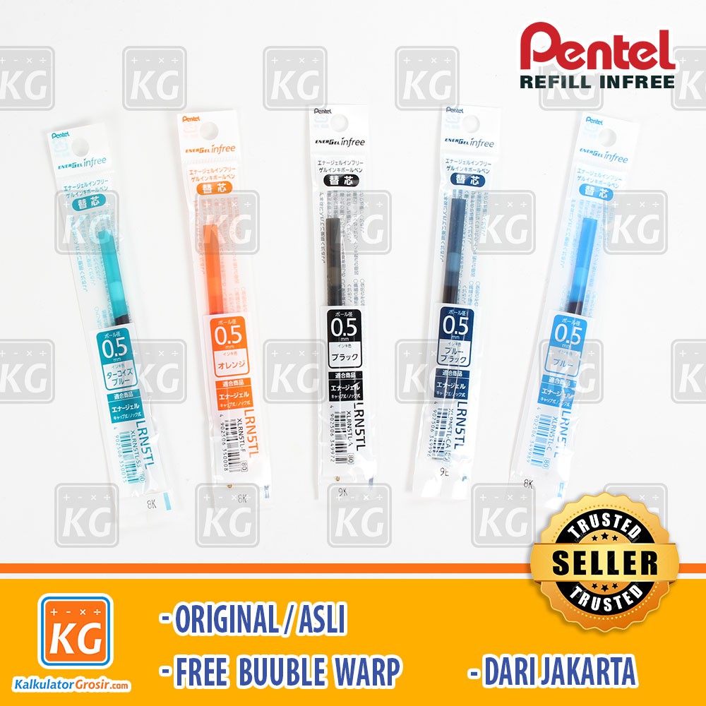 Refill Pen Pentel Infree Energel-X Isi Ulang Pulpen Gel  0.4mm / 0.5mm / 0.7mm XLRN5 - XLR7 BLN-BL
