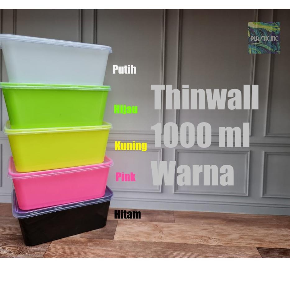 ◙ Thinwall 1000 ml Warna/Box Kotak Plastik Warna/Thinwall Warna/Food Container Warna ✬