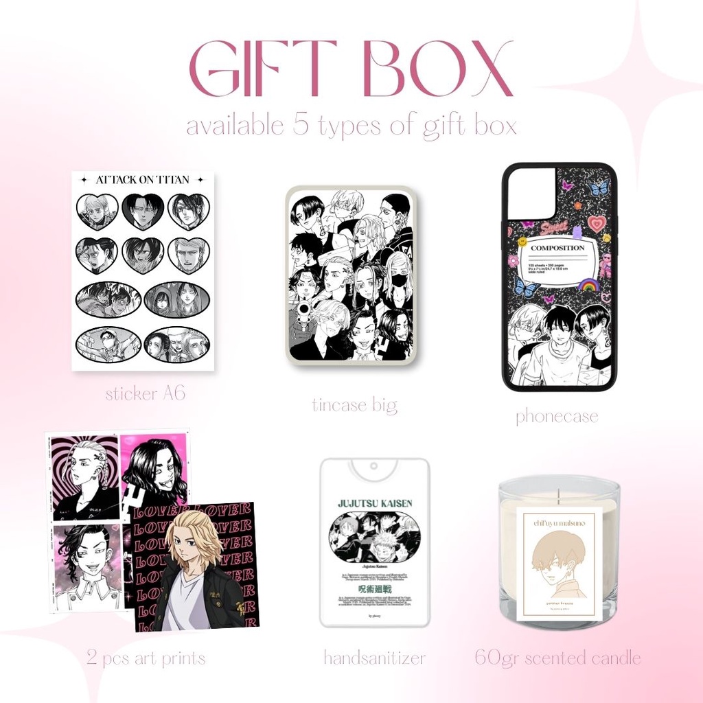 gift box anime jujutsu kaisen - tokyo revengers - haikyuu