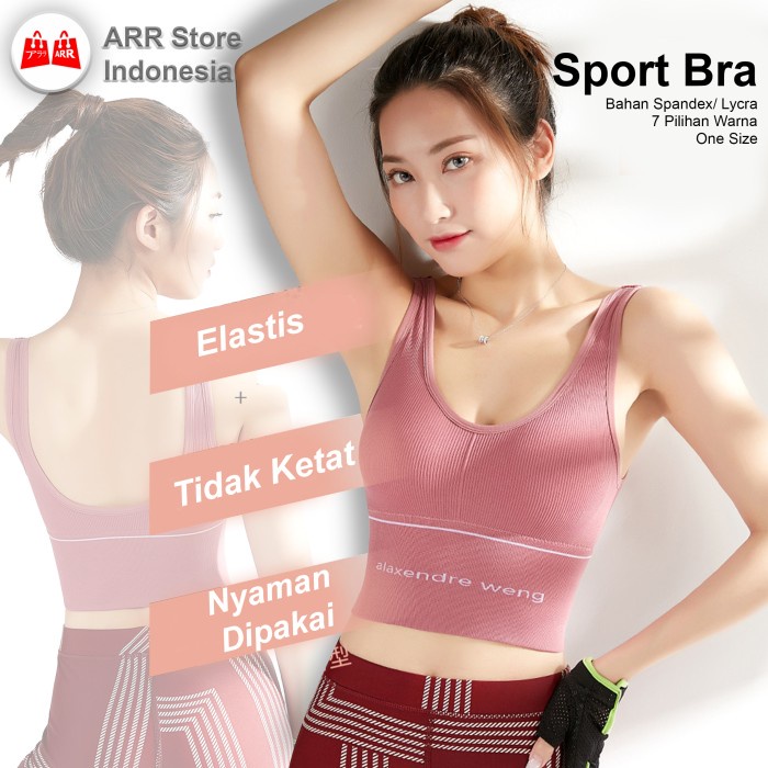 Sport Bra Bh Wanita Olahraga Tanpa Kawat Bra BH Senam Gym Fitnes One Size