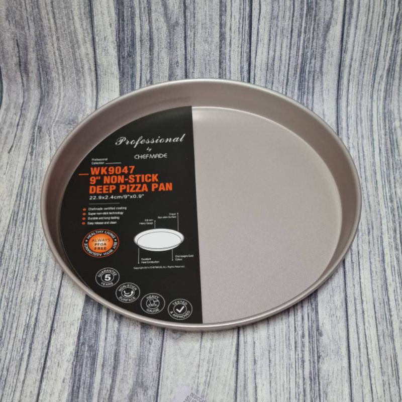 chefmade deep 9inch pizza pan wk9047 / loyang pizza non stick