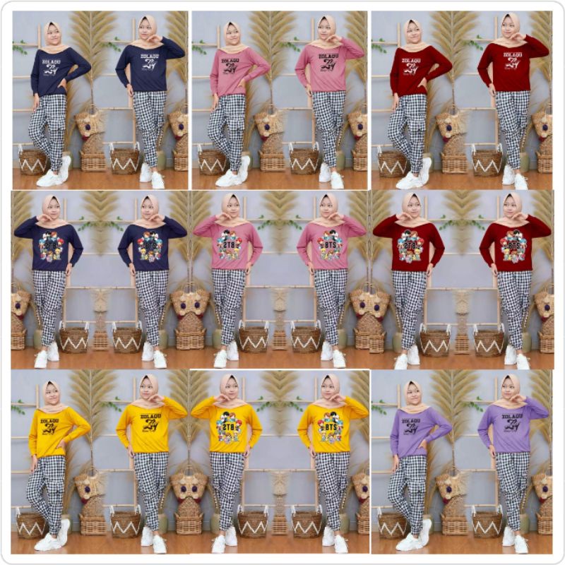 SET ZOLA KID / ST BTS SQUARE / Setelan zola kid Stelan baju remaja 11 12 13 TAHUN Set anak tanggung
