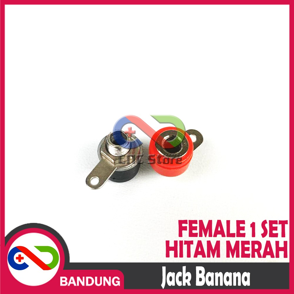 JACK BANANA FEMALE 1 SET BLACK RED SEPASANG HITAM MERAH