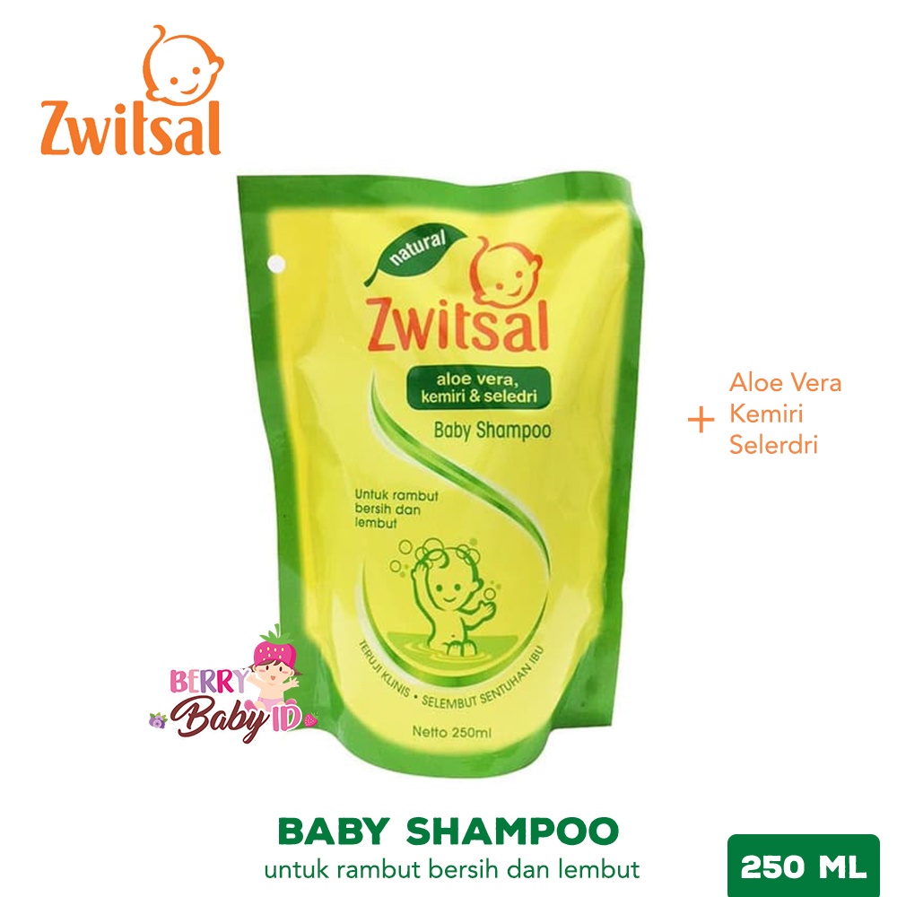 Zwitsal Natural Baby Shampoo Bayi Anak Hypoallergenic Refill 250ml Berry Mart