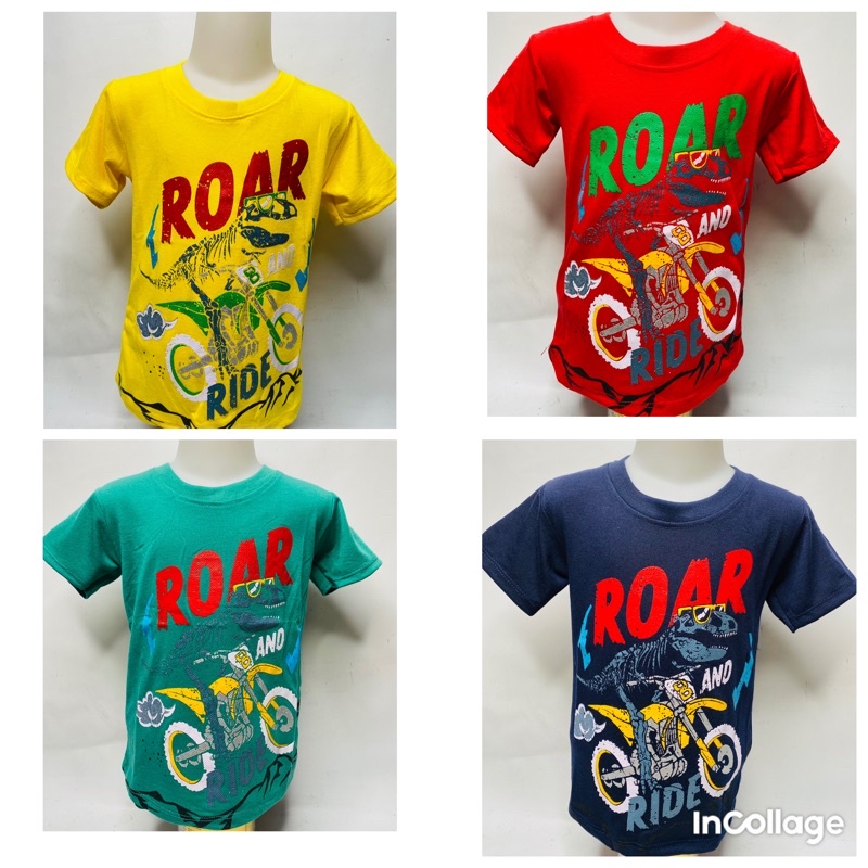 Kaos anak laki-laki-kaos ROAR and RIDE 1-10 tahun