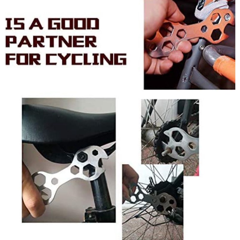 Kunci Pas 10 IN 1 Alloy Sepeda Sparepart alat Kunci Pas Hexagonal Serbaguna Besi Pipih 10 In 1 Mini Alat Perbaikan Sepeda Segi Enam Torsi Bike Bicycle Hex Hexagon