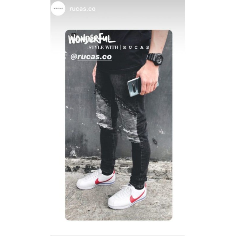 CELANA RUCAS X BIMOPD CAMO BIKER JEANS SIZE 32 ORIGINAL PICKY PICKS LIMITED EDITION