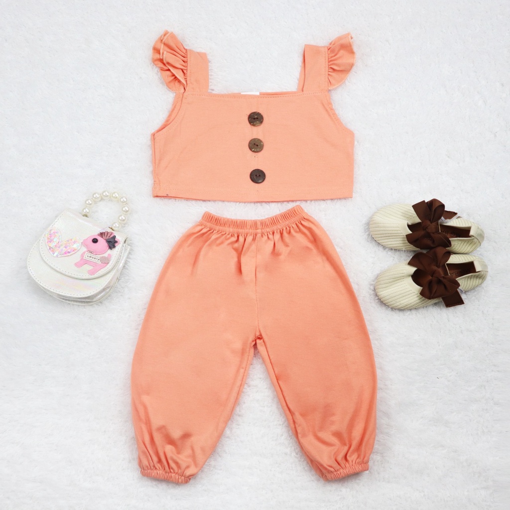 Owlet - Setelan Anak Perempuan / Baju anak perempuan / Setelan Crop Top / Setalan Celana Panjang