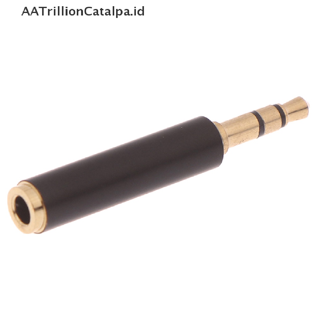 Aatrillioncatalpa 1pc Adapter Konverter Audio Stereo 3 Pole Male Ke 4 Pole 3 Ring Female 3.5mm