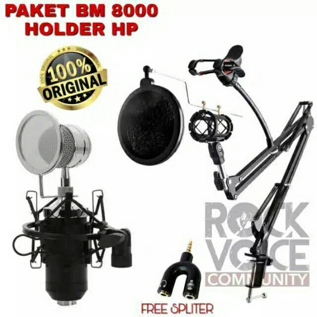 PAKET MICROPHONE BM 8000 / PAKET MICROPHONE CONDENSER BM 8000 / MIKROFON STUDIO