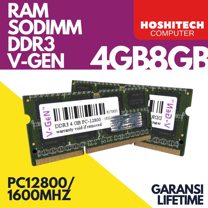 RAM Laptop VGen ddr3L 4gb 8gb PC-12800 / 1600MHz Sodimm