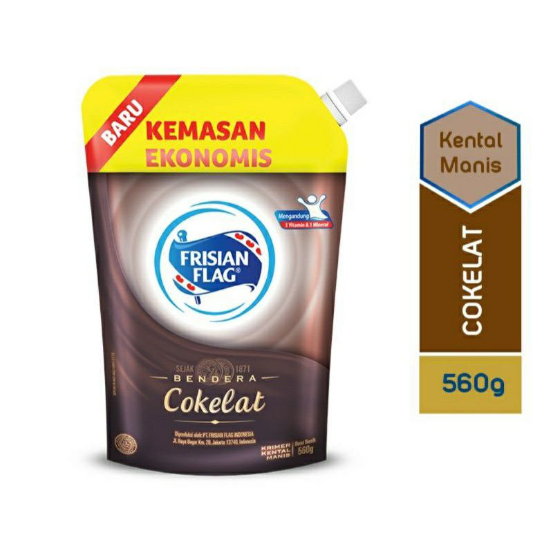 

Frisian Flag Bendera Susu Kental Manis Cokelat Pouch 560 gr