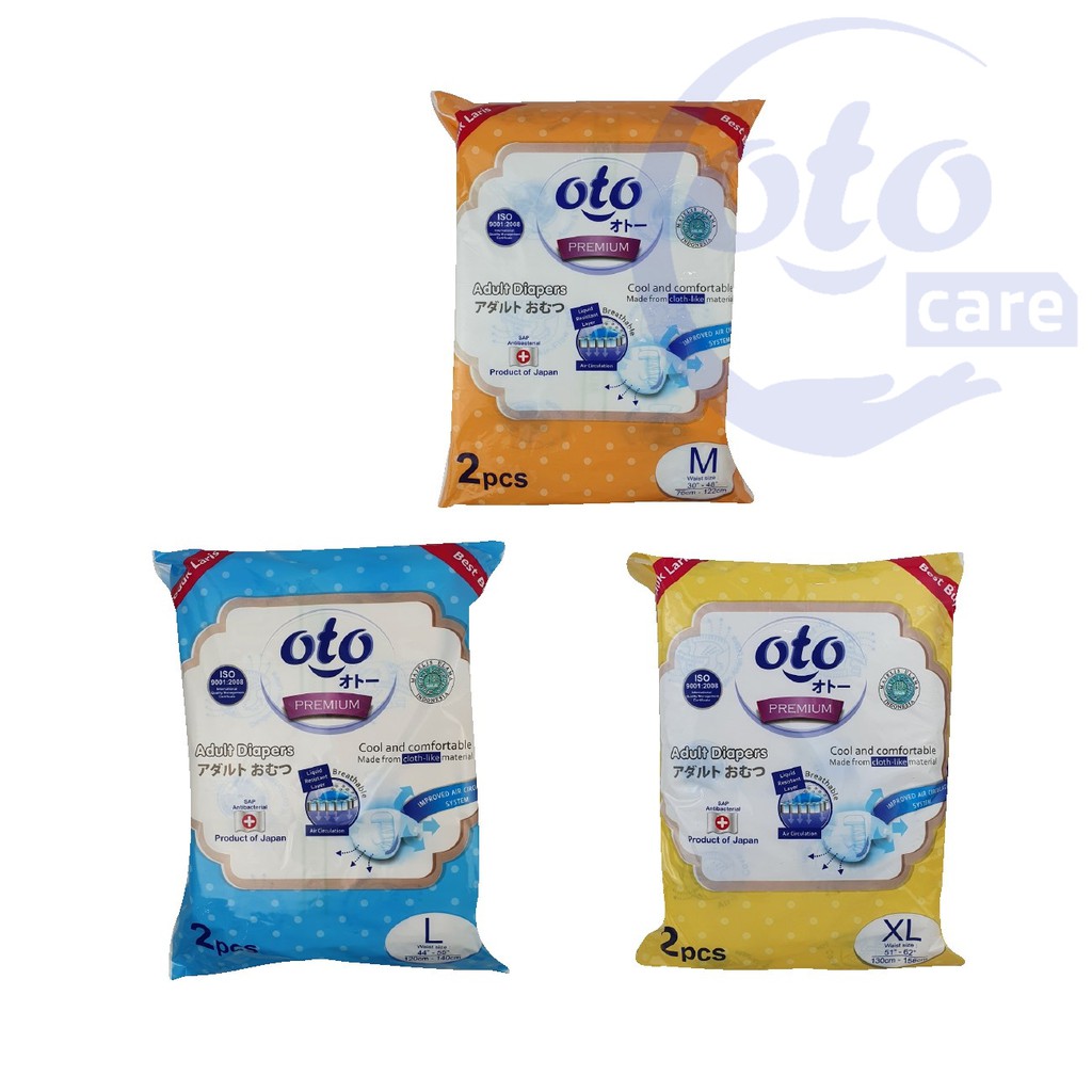 OTO Popok Dewasa PREMIUM ( Daya Serap Lebih Banyak ) Lem Perekat Adult Diapers M / L / XL isi 2 pcs