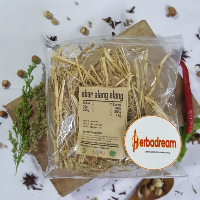 FRESH 100 GRAM AKAR ALANG ALANG ILALANG HALALANG EURIH BLADYGRASS IMPERATA CYLINDRICA REEDS ROOT