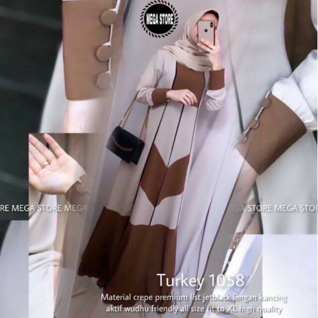 Turkey 1058, abaya turki, gamis , dress