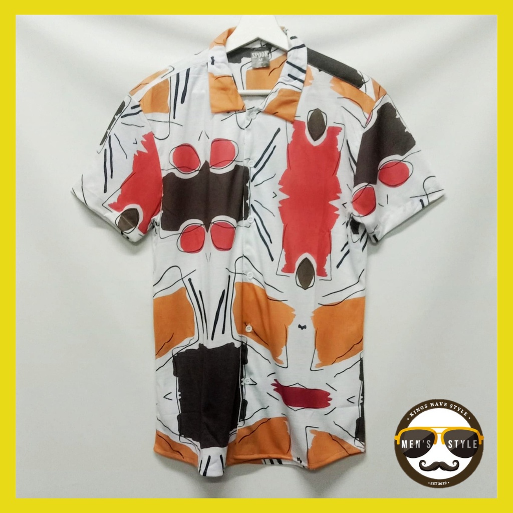 Baju Kemeja Motif Printing Hawai Pria Wanita Import Boom Comic