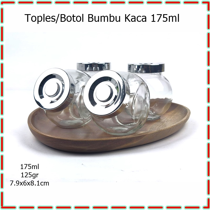 [1pcs] Toples/Botol Bumbu  Mini Miring Kaca 175ml