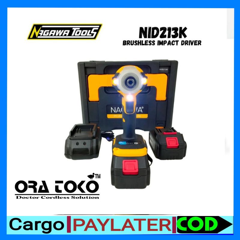 BRUSHLESS IMPACT DRIVER 21V NAGAWA NID213K GEN2 SCREWDRIVER (FULLSETT)