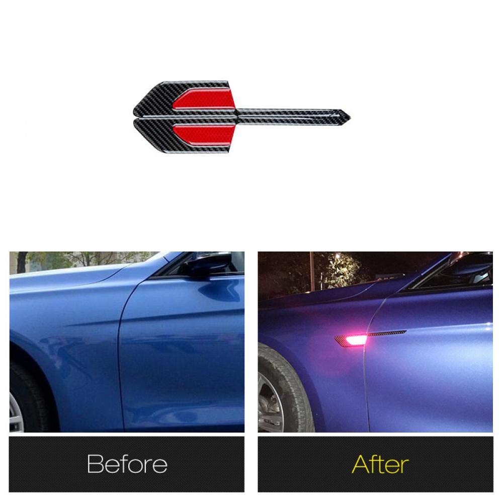 Sticker 3D Reflector Carbon Car Door 2 Pcs &amp; Pelindung Stiker Cahaya Reflektor Pintu Mobil