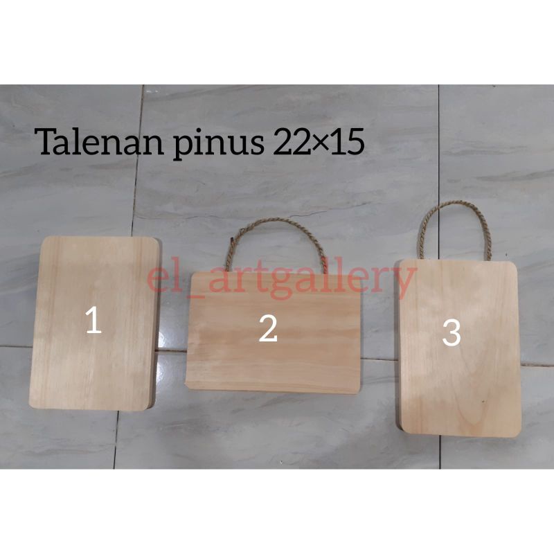 Talenan Kayu Pinus/Talenan Lukis/ Talenan Tali 22x15 cm