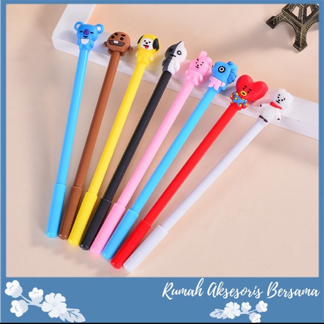 ALLISA PULPEN PENA BTS ARMY CUTE CARTOON PEN RJ ORIGINAL GROSIR MURAH