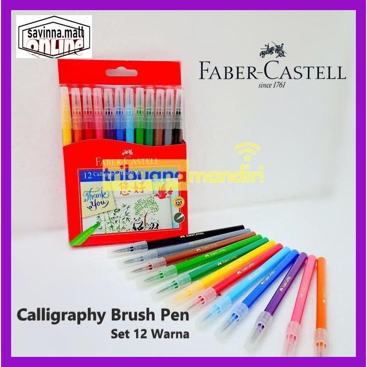

U0Uo879- Faber Castell Calligraphy Brush Pen Set 12 ( Kuas-Kaligrafi-Lettering) Y7Ry688-