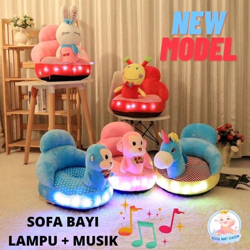 Kursi Sofa Bayi lampu LED musik Super Cute Original Soft