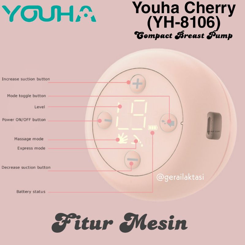 YOUHA Cherry Compact Electric Breast Pump YH-8106