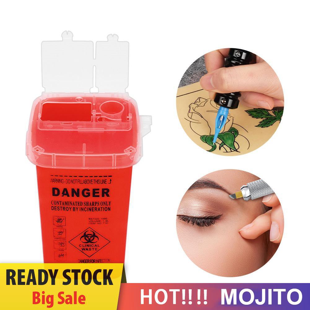 MOJITO Sharps Container Bin Medical Biohazard Piercing Needles Tattoo Waste Box