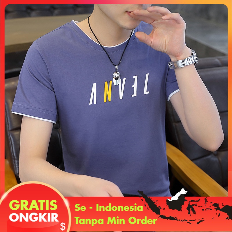 Kaos Polo Pria 2021  Pria  Lengan Pendek T-shirt Top Tren  Korea Bottoming Polo Tshirt