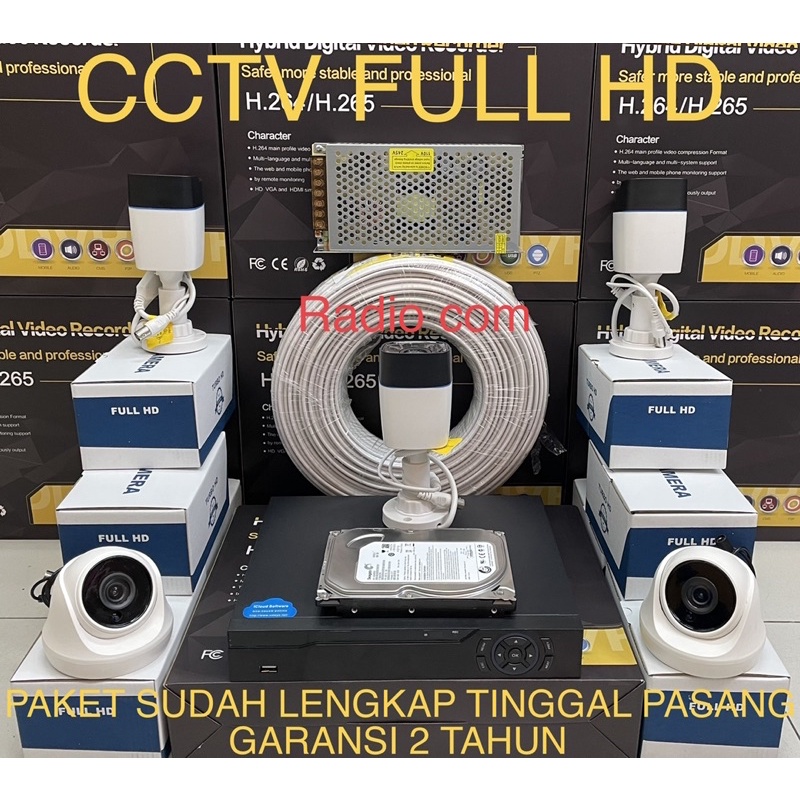 paket cctv 8 chanel 5 camera full hd ir sony infrared +hdd 500gb