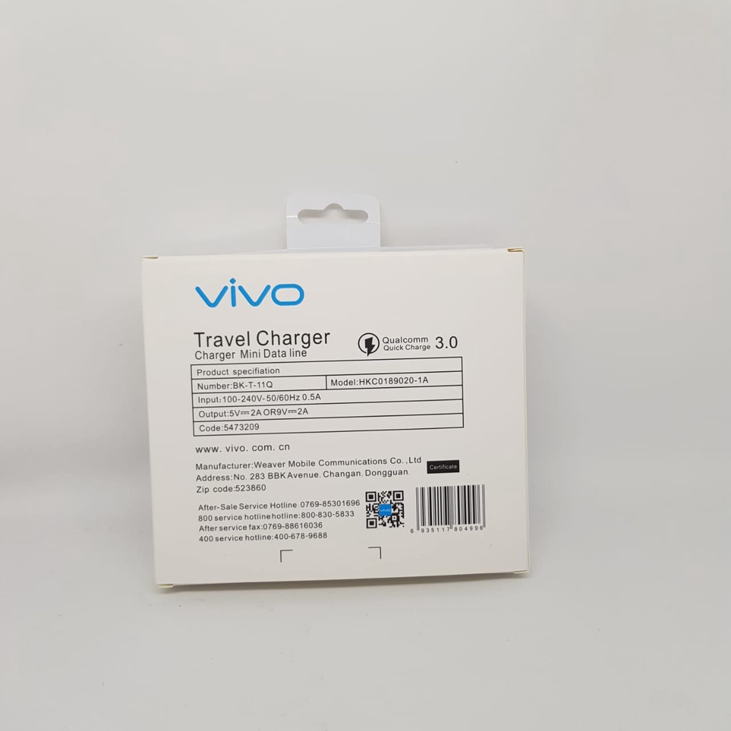 Charger Vivo Original 100% Support Fast Charging Qualcomm 3.0 (GARANSI 1bulan)