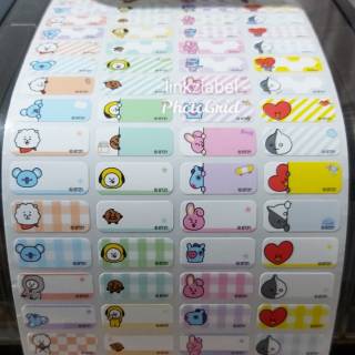 Label nama BT21 kpop korea HARGA SUDAH TERMASUK CETAK NAMA NAME LABEL