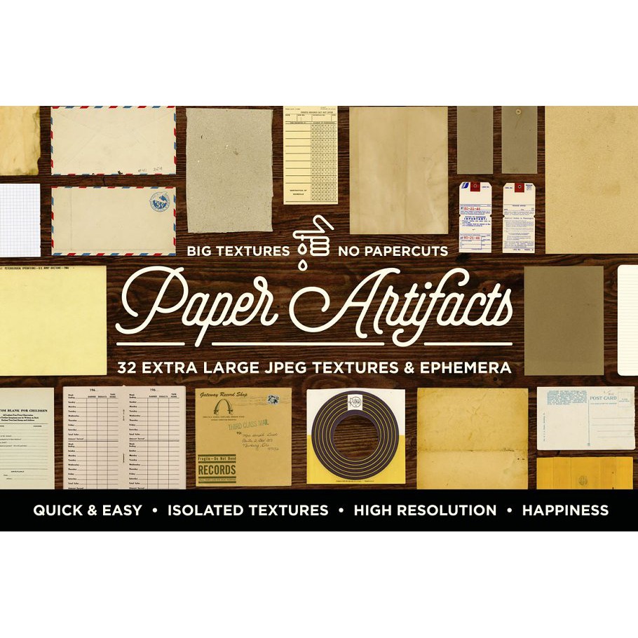 Paper Artifacts Texture Ephemera - JPEG Ultra HD