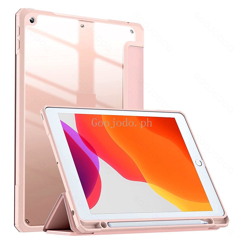 Goojodo Case Transparan Dengan Holder Pensil Untuk iPad Pro 11 2020 2021 Air 2 2018 9.7th 6th 5th Air 4 5 Air 3