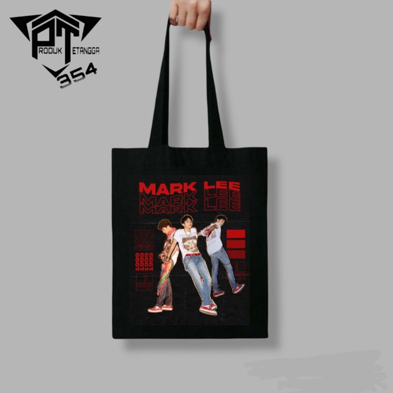 TOTE BAG MARK LEE - TAS SELEMPANG boyband kpop - HITAM PRIA WANITA DEWASA