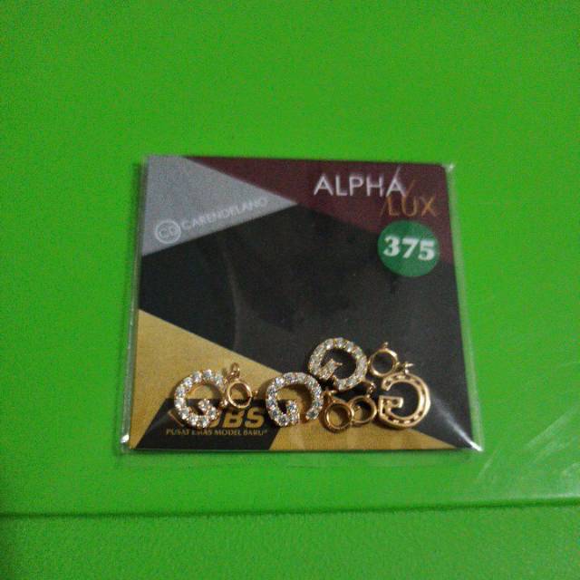 Charm alpha lux Kadar 375 huruf 'G' (bisa utk liontin)