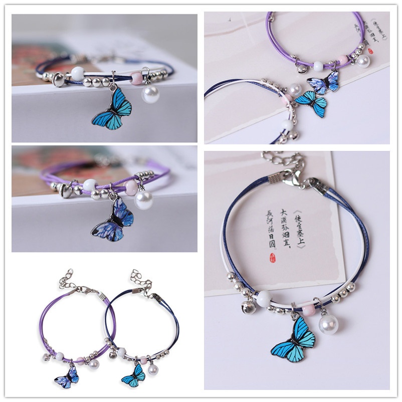 [1 PCS] Gelang Tangan Bestie Korea Motif Kupu Kupu Gelang Tangan Korea Fashion Korea