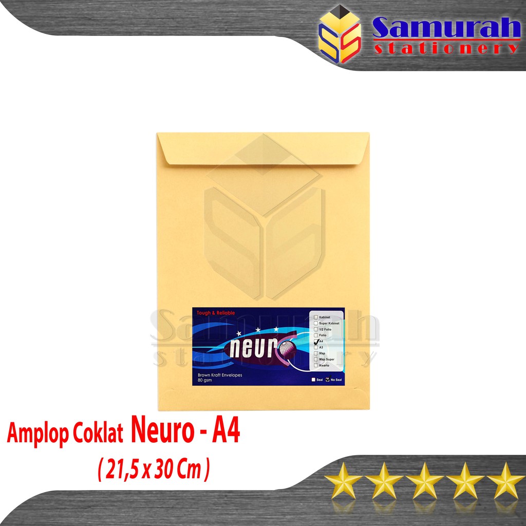 

Amplop Kertas Coklat Polos Neuro Ukuran A4 / Envelope Berkas Dokumen 23 x 33 cm