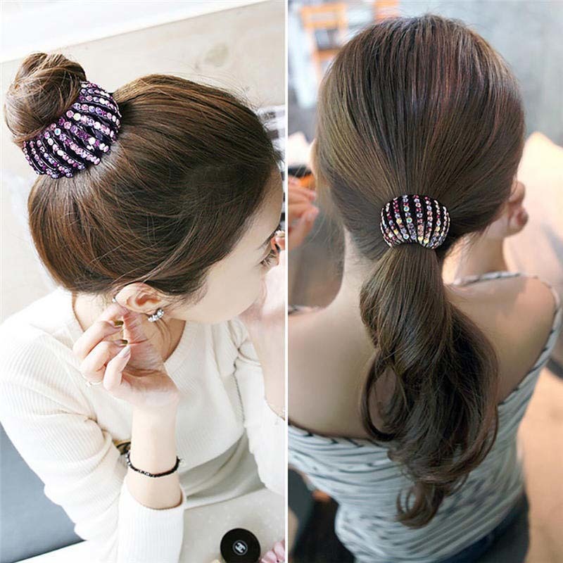 Korean Rhinestone Bird's Nest Hair Rope Fashion Crystal Pearl Ball Head Set Hair Device for Women Hair Accessories
