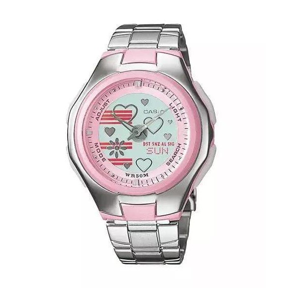 KUALITAS TERBAIK CASIO POPTONE LCF-10D-4AV - JAM TANGAN WANITA - STAINLESS STEEL TERLARIS