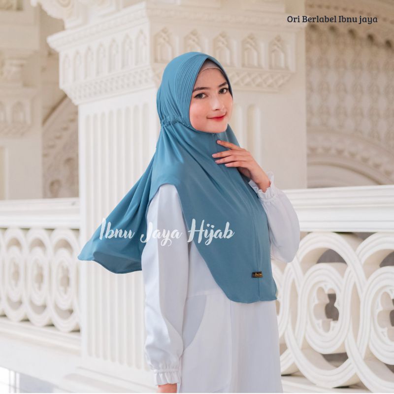 kerudung Hijab bergo Instan serut polos jersy By Ibnu Jaya Hijab