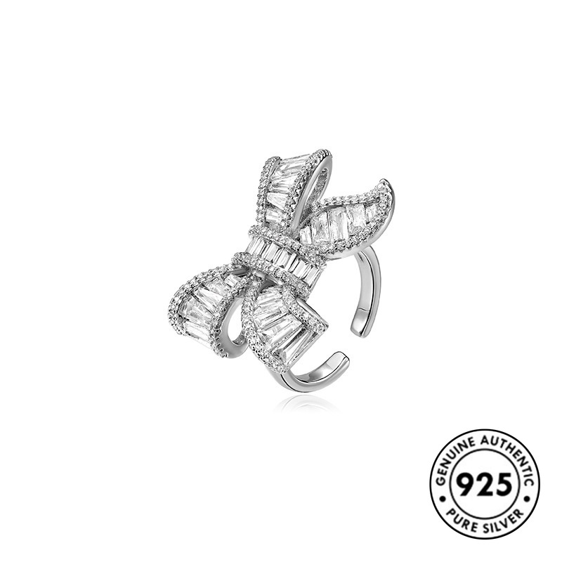 Cincin S925 Silver Desain Pita Aksen Berlian