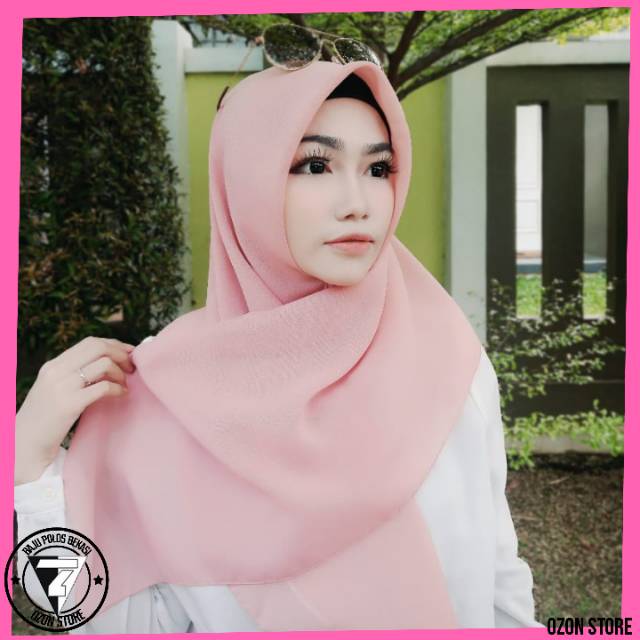 Kerudung Segi Empat Bella Square Hijab Jilbab Polycotton Daily Hijab Simple - SALEM