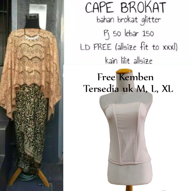 SB Collection Stelan Batwing Brukat Rabika dan Rok Lilit Batik Wanita Free Kemben