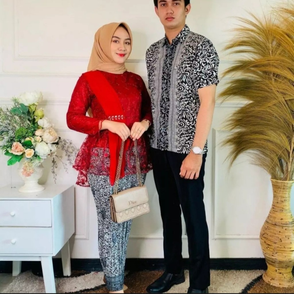 Couple kebaya aurora selendang terbaru - kebaya selendang tulle terlaris -couple kebaya pesta viral