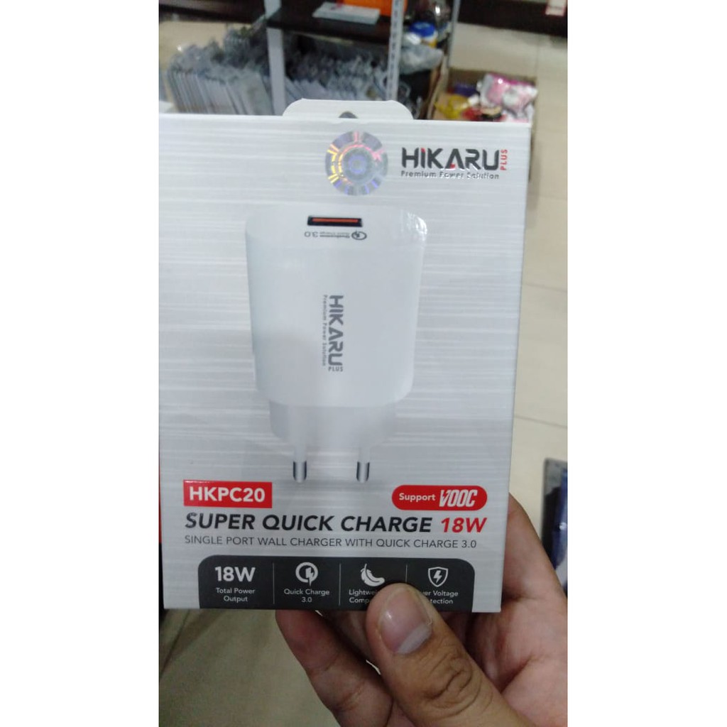 CHARGER QUICK CHARGE 3.0 18W VOOC DARI HIKARU 100% ORIGINAL HIKARU HKPC20 CHARGER MURAH