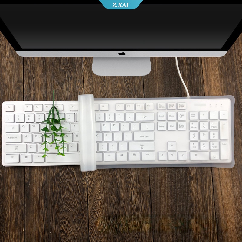 Skin Silikon Cover Pelindung Keyboard Komputer Desktop Universal (ZK)