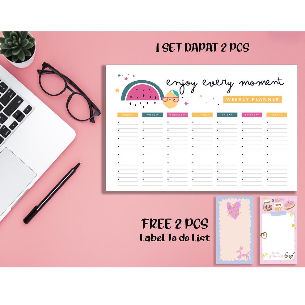 

[KODE PT8V9] Kamilastorindo Weekly Planner / Weekly Schedule / Papan Perencanaan/ Planner Board 001-006