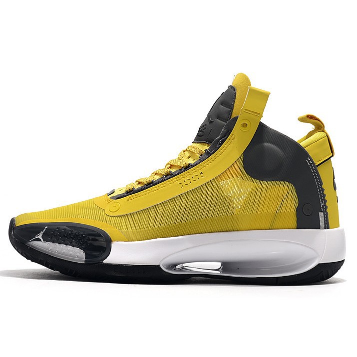 Sepatu Basket Desain Nike Air Jordan 34 Warna Kuning Abu Abu Putih Shopee Indonesia